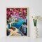 Scenery Paint by Numbers Kit for Adults – 12×16" Framed Landscape Canvas with Brushes & Wooden Easel, Flowers and Sea Oil Painting for Home Wall Decor